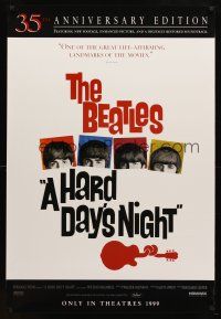 8s356 HARD DAY'S NIGHT advance 1sh R99 great image of The Beatles, rock & roll classic!