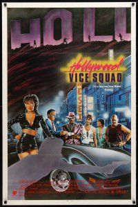 8s378 HOLLYWOOD VICE SQUAD 1sh '86 It's a long way from Miami, art by Dellorco!