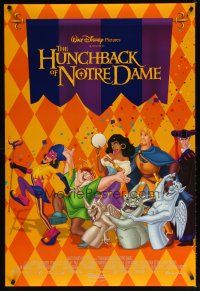 8s396 HUNCHBACK OF NOTRE DAME int'l DS 1sh '96 Walt Disney cartoon, cool checkerboard art!