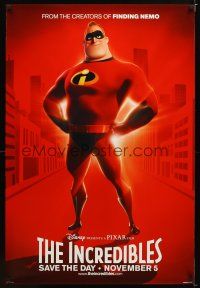 8s407 INCREDIBLES advance DS 1sh '04 Disney/Pixar animated sci-fi superhero family, Mr. Incredible!