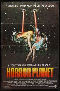 8s416 INSEMINOID 1sh R83 Horror Planet, really wild sci-fi image of sexy girls in monster hand!