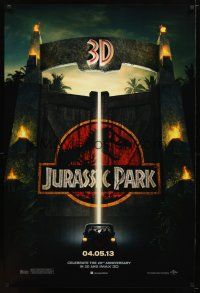 8s432 JURASSIC PARK teaser DS 1sh R13 Steven Spielberg, Richard Attenborough re-creates dinosaurs!