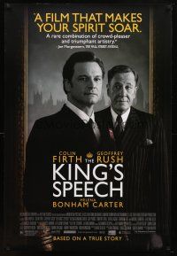 8s443 KING'S SPEECH DS 1sh '10 Colin Firth, Helena Bonham Carter, Geoffrey Rush!