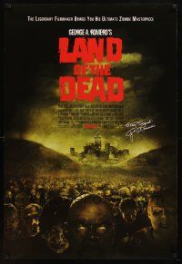 8s451 LAND OF THE DEAD advance DS 1sh '05 George Romero directed, mob of zombies!