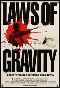 8s459 LAWS OF GRAVITY 1sh '92 Edie Falco, Peter Greene, sooner or later everything goes down!