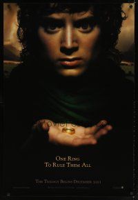 8s486 LORD OF THE RINGS: THE FELLOWSHIP OF THE RING teaser 1sh '01 J.R.R. Tolkien, one ring!