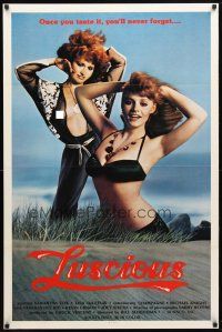 8s498 LUSCIOUS 1sh '80 Samantha Fox & Lisa DeLeeux are sexy redheads, x-rated!