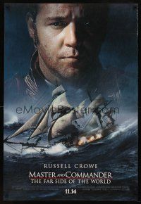 8s509 MASTER & COMMANDER style A advance DS 1sh '03 Russell Crowe, Paul Bettany, Peter Weir!