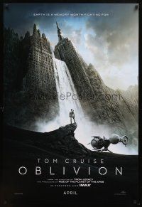 8s538 OBLIVION teaser DS 1sh '13 Tom Cruise, Morgan Freeman, cool sci-fi image of ruins!