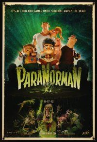 8s548 PARANORMAN advance DS 1sh '12 it's all fun and games until someone raises the dead!