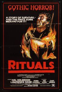 8s597 RITUALS 1sh '78 in a world turned suddenly savage, the answers have become brutally simple!