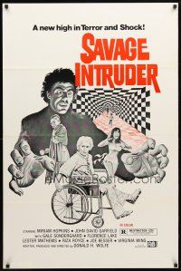 8s623 SAVAGE INTRUDER 1sh '68 Miriam Hopkins, Gale Sondergaard, a new high in terror!