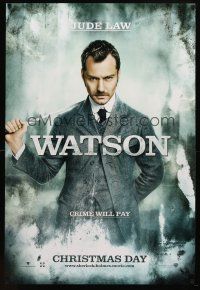 8s663 SHERLOCK HOLMES teaser DS 1sh '09 Guy Ritchie directed, Jude Law as Dr. Watson!