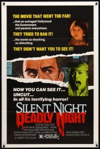 8s679 SILENT NIGHT, DEADLY NIGHT special uncut 1sh '84 the movie that went too far, X-mas horror!