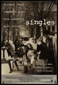 8s684 SINGLES 1sh '92 Cameron Crowe, Bridget Fonda, Matt Dillon, Kyra Sedgwick