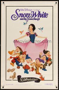 8s698 SNOW WHITE & THE SEVEN DWARFS foil 1sh R87 Walt Disney animated cartoon fantasy classic!