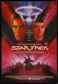 8s725 STAR TREK V 1sh '89 The Final Frontier, art of Shatner & Nimoy by Bob Peak!