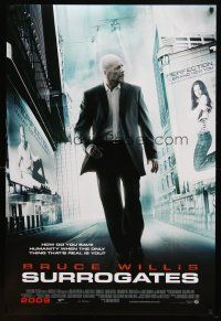 8s754 SURROGATES advance DS 1sh '09 Radha Mitchell, Rosamund Pike, cool image of Bruce Willis!