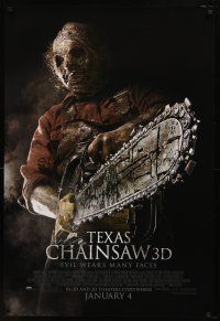 8s771 TEXAS CHAINSAW 3D advance DS 1sh '13 Alexandra Daddario, Dan Yeager, evil wears many faces!