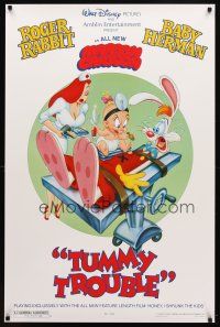 8s799 TUMMY TROUBLE DS 1sh '89 Roger Rabbit & sexy Jessica with doctor Baby Herman!