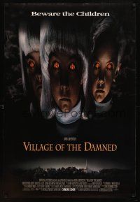 8s820 VILLAGE OF THE DAMNED advance DS 1sh '95 John Carpenter horror, cool image of creepy kids!