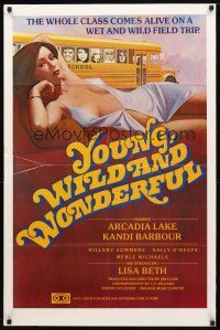 8s849 YOUNG, WILD & WONDERFUL 1sh '80 Arcadia Lake, Kandi Barbour, sexy artwork!