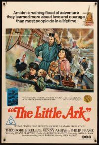 8t357 LITTLE ARK Aust 1sh '72 cool artwork of Theodore Bikel & family on ship escaping flood!
