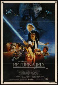 8t359 RETURN OF THE JEDI Aust 1sh '83 George Lucas classic, Hamill, Harrison Ford, Sano art