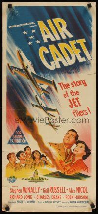 8t372 AIR CADET Aust daybill '51 the story of U.S. Air Force jet pilots, cool airplane art!