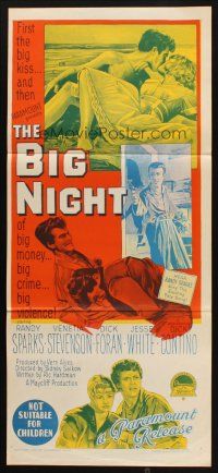 8t419 BIG NIGHT Aust daybill '60 Richardson Studio art, big money, big crime, big violence!