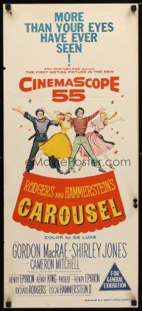 8t448 CAROUSEL Aust daybill '56 Shirley Jones, Gordon MacRae, Rodgers & Hammerstein musical!