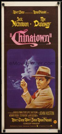 8t457 CHINATOWN Aust daybill '75 Amsel art of smoking Nicholson & Faye Dunaway, Roman Polanski!