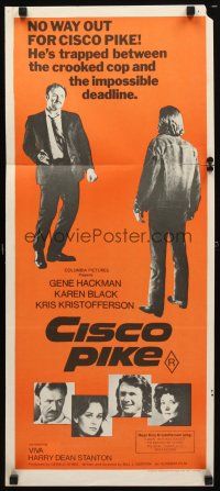 8t458 CISCO PIKE Aust daybill '71 Gene Hackman, Kris Kristofferson, Karen Black, Viva!