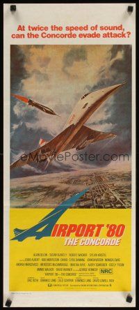 8t462 CONCORDE: AIRPORT '79 Aust daybill '79 cool art of fastest airplane attacked by missile!