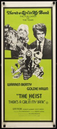 8t361 $ Aust daybill '71 great art of bank robbers Warren Beatty & Goldie Hawn!