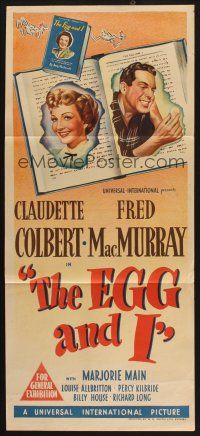 8t499 EGG & I Aust daybill '47 Claudette Colbert, MacMurray, first Ma & Pa Kettle!