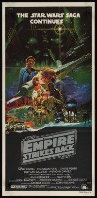 8t502 EMPIRE STRIKES BACK Aust daybill '80 George Lucas sci-fi classic, cool artwork by Ohrai!