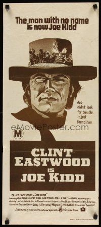 8t607 JOE KIDD Aust daybill '72 John Sturges, if you're looking for trouble, he's Clint Eastwood!