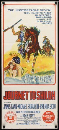 8t611 JOURNEY TO SHILOH Aust daybill '68 James Caan, Michael Sarrazin, cool western artwork!