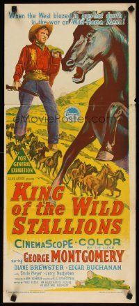 8t619 KING OF THE WILD STALLIONS Aust daybill '59 George Montgomery, Richardson Studio art!