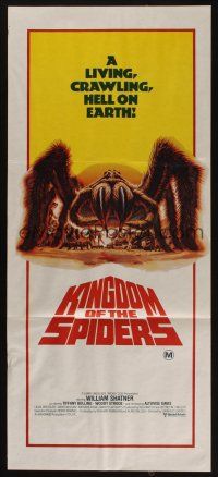 8t620 KINGDOM OF THE SPIDERS Aust daybill '77 cool different artwork of giant hairy spiders!