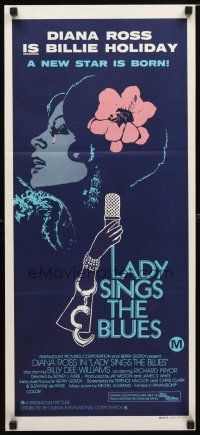 8t623 LADY SINGS THE BLUES Aust daybill '72 Diana Ross in her film debut as singer Billie Holiday!