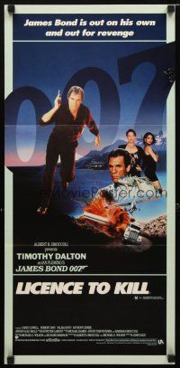 8t631 LICENCE TO KILL Aust daybill '89 Timothy Dalton as James Bond, he's out for revenge!