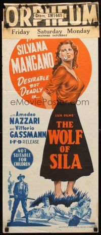 8t646 LURE OF THE SILA Aust daybill '49 sexy Silvana Mangano, more alluring & dangerous than ever!