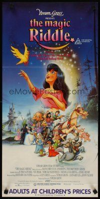 8t655 MAGIC RIDDLE Aust daybill '91 Cinderella, Pinocchio, Snow White, Little Red Riding Hood!