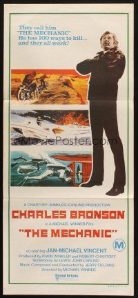 8t673 MECHANIC Aust daybill '72 Charles Bronson, he has more than a dozen ways to kill!