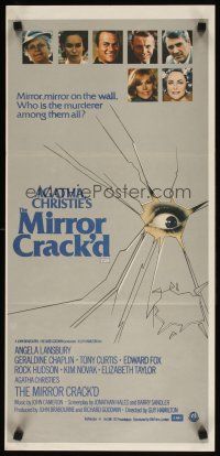 8t681 MIRROR CRACK'D Aust daybill '81 Angela Lansbury, Elizabeth Taylor, Agatha Christie mystery!