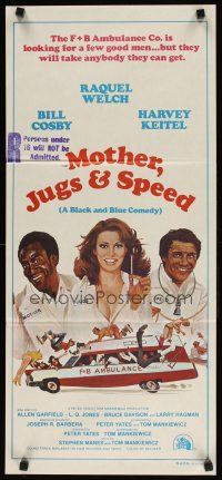8t687 MOTHER, JUGS & SPEED Aust daybill '76 art of sexy Raquel Welch, Bill Cosby & Harvey Keitel!