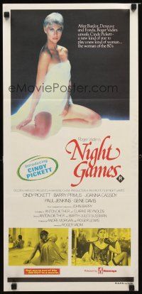 8t705 NIGHT GAMES Aust daybill '80 Roger Vadim's sexiest new discovery Cindy Pickett!