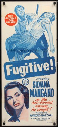 8t728 OUTLAW GIRL Aust daybill '51 sexy Silvana Mangano in a story of murder and revenge!